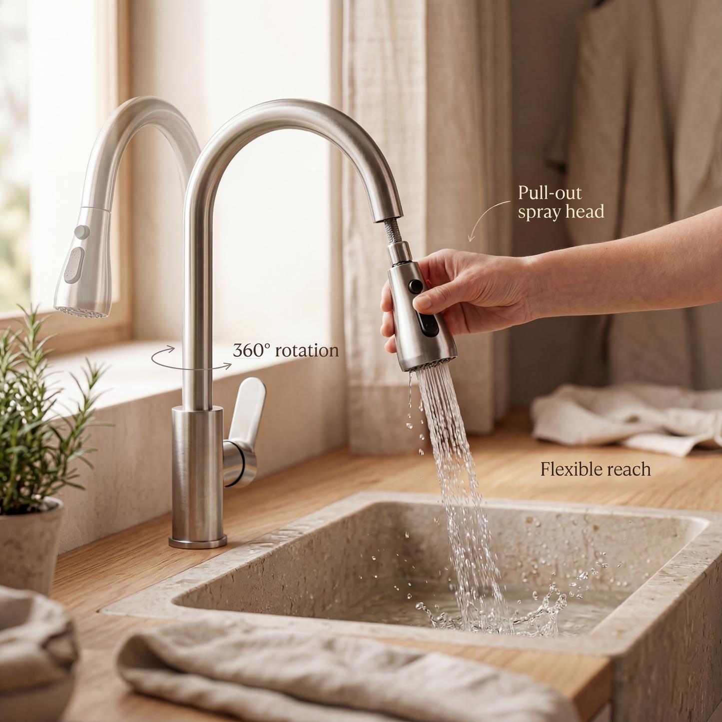 AquaPull™ Keukenkraan